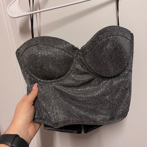 Silver sparkle bustier - Picture 1 of 2